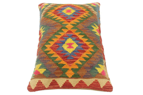 handmade Tribal Red Blue Hand-Woven RECTANGLE 100% WOOL Pillow