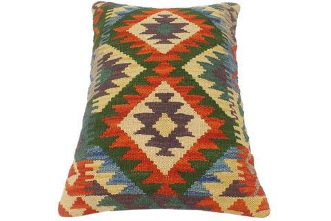 handmade Tribal Rust Blue Hand-Woven RECTANGLE 100% WOOL Pillow