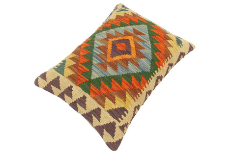 handmade Tribal Rust Blue Hand-Woven RECTANGLE 100% WOOL Pillow