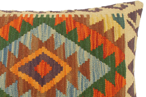 handmade Tribal Rust Blue Hand-Woven RECTANGLE 100% WOOL Pillow