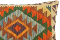 handmade Tribal Rust Blue Hand-Woven RECTANGLE 100% WOOL Pillow