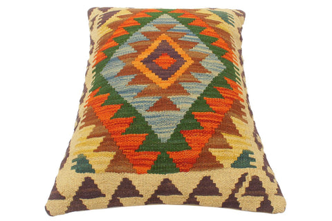 handmade Tribal Rust Blue Hand-Woven RECTANGLE 100% WOOL Pillow