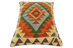 handmade Tribal Rust Blue Hand-Woven RECTANGLE 100% WOOL Pillow