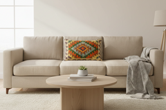 Turkish Southwestern Cu Hand Woven Kilim Pillow