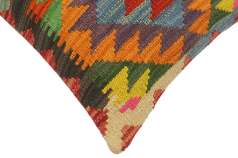 handmade Tribal Rust Blue Hand-Woven RECTANGLE 100% WOOL Pillow