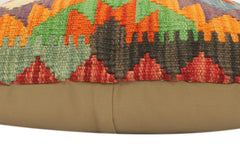 handmade Tribal Rust Blue Hand-Woven RECTANGLE 100% WOOL Pillow