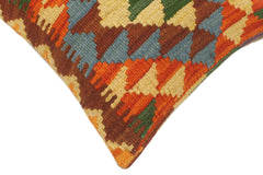 handmade Tribal Rust Blue Hand-Woven RECTANGLE 100% WOOL Pillow