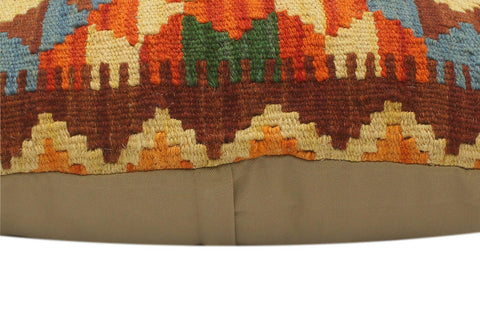 handmade Tribal Rust Blue Hand-Woven RECTANGLE 100% WOOL Pillow