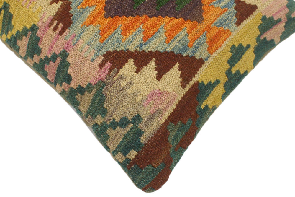 handmade Tribal Rust Blue Hand-Woven RECTANGLE 100% WOOL Pillow