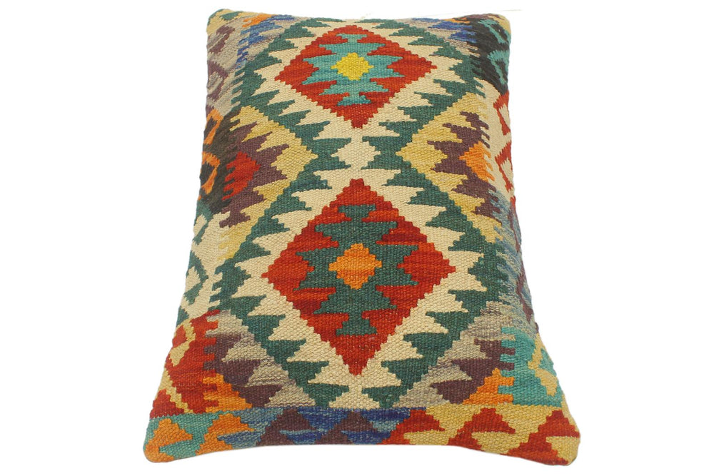 handmade Tribal Rust Beige Hand-Woven RECTANGLE 100% WOOL Pillow