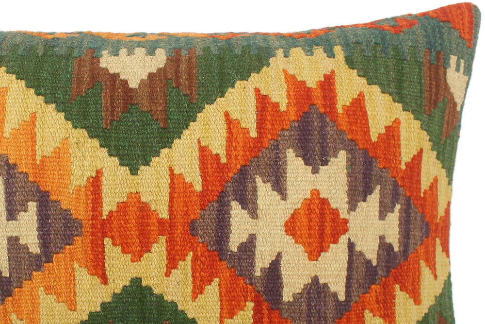 handmade Tribal Rust Gold Hand-Woven RECTANGLE 100% WOOL Pillow