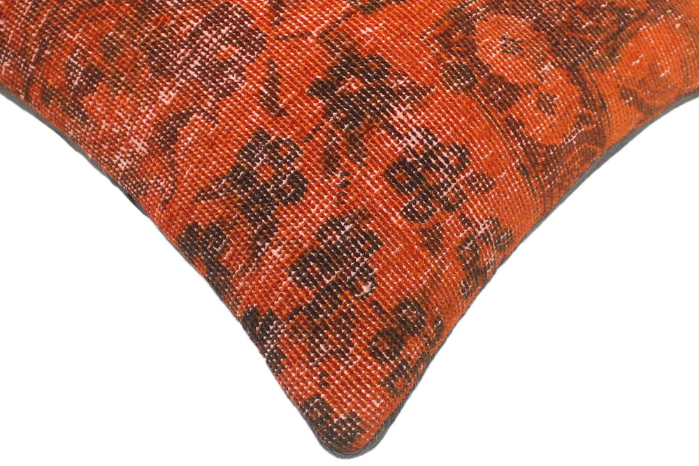 handmade Vintage Pillow Rust Brown Hand-Woven SQUARE 100% WOOL Vintage Pillow