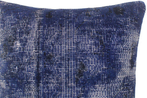 handmade Vintage Pillow Blue Blue Hand-Woven SQUARE 100% WOOL Vintage Pillow