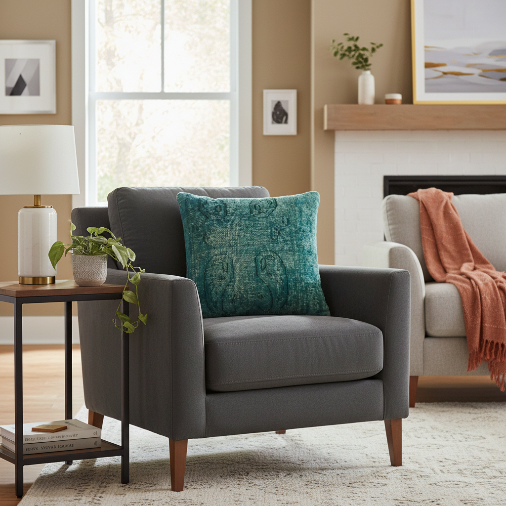 Rustic Pace Vintage Distressed Handmade Rug Pillow