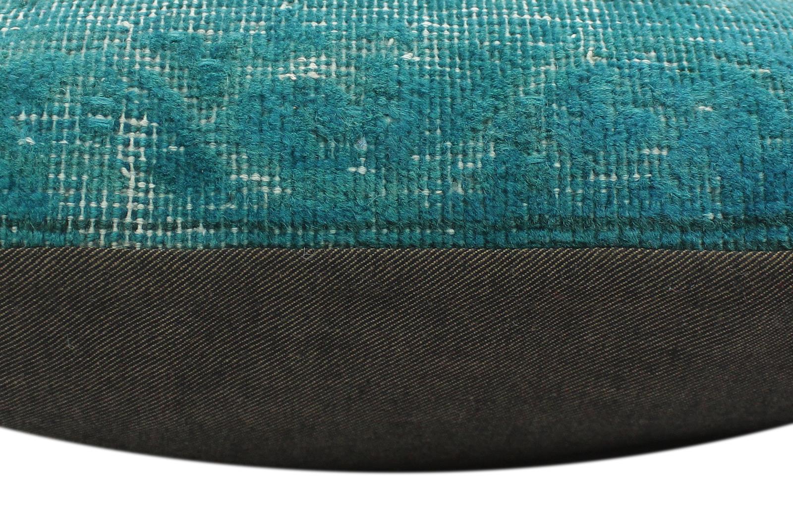 handmade Vintage Pillow Green Green Hand-Woven SQUARE 100% WOOL Vintage Pillow