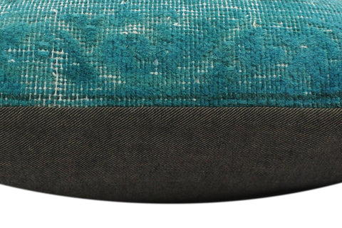 handmade Vintage Pillow Green Green Hand-Woven SQUARE 100% WOOL Vintage Pillow