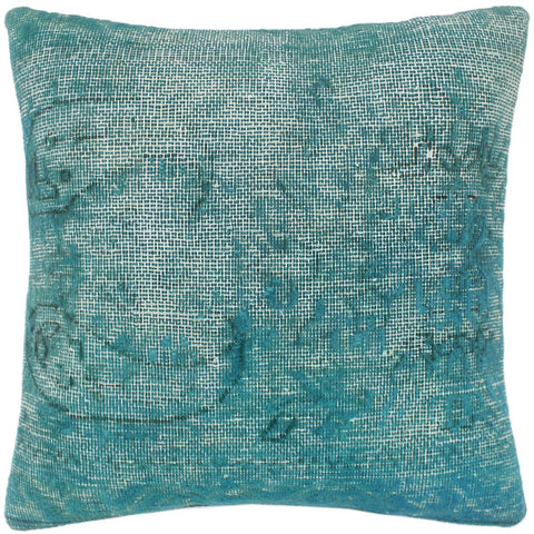 handmade Vintage Pillow Green Green Hand-Woven SQUARE 100% WOOL Vintage Pillow