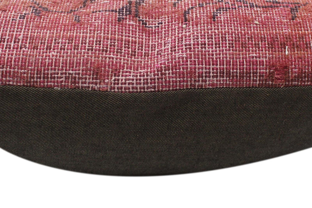 handmade Vintage Pillow Pink Blue Hand-Woven SQUARE 100% WOOL Vintage Pillow