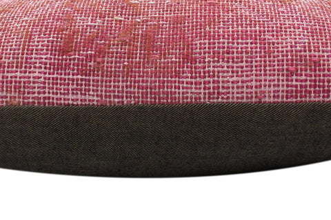 handmade Vintage Pillow Pink Blue Hand-Woven SQUARE 100% WOOL Vintage Pillow