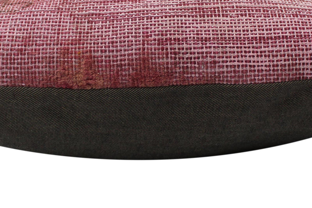 handmade Vintage Pillow Pink Blue Hand-Woven SQUARE 100% WOOL Vintage Pillow