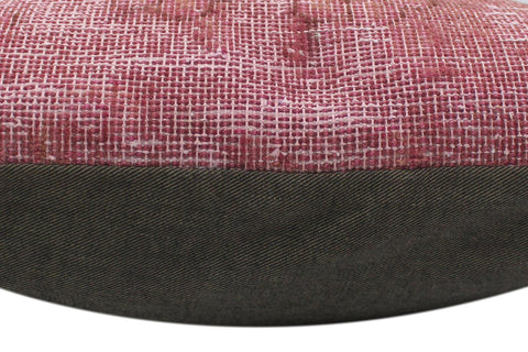 handmade Vintage Pillow Pink Blue Hand-Woven SQUARE 100% WOOL Vintage Pillow