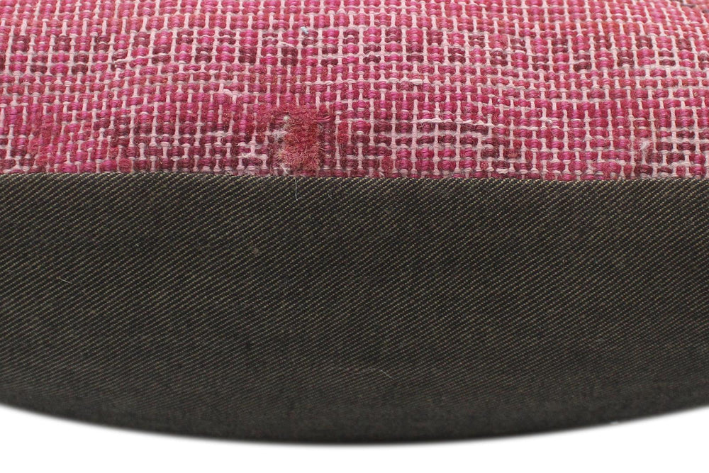 handmade Vintage Pillow Pink Blue Hand-Woven SQUARE 100% WOOL Vintage Pillow