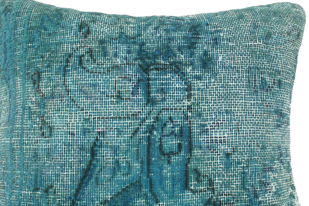 handmade Vintage Pillow Green Green Hand-Woven SQUARE 100% WOOL Vintage Pillow