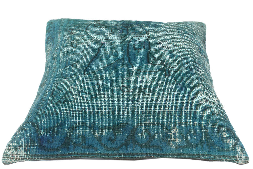 handmade Vintage Pillow Green Green Hand-Woven SQUARE 100% WOOL Vintage Pillow