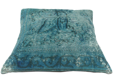 handmade Vintage Pillow Green Green Hand-Woven SQUARE 100% WOOL Vintage Pillow