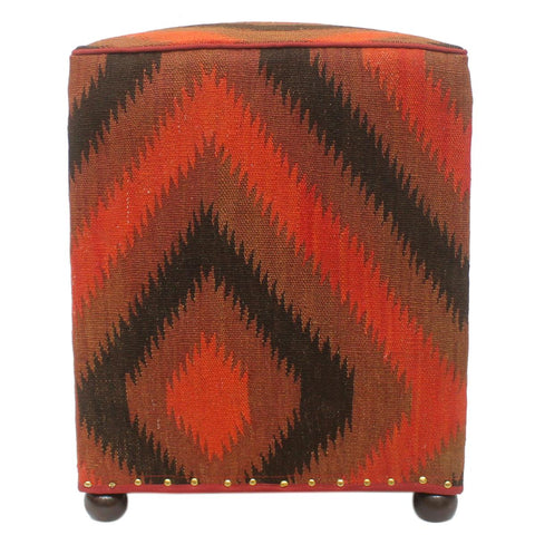 handmade Traditional Ottoman Red Black Hand-made SQUARE 100% WOOL 