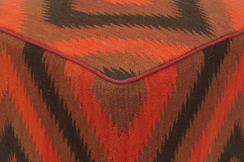 handmade Traditional Ottoman Red Black Hand-made SQUARE 100% WOOL 