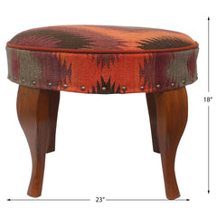 handmade Traditional Victorianot Rust Blue Hand-made ROUND JAQUARD area rug  23'' x 23'' x 18''