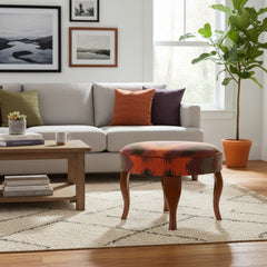 handmade Traditional Victorianot Rust Blue Hand-made ROUND JAQUARD area rug  23'' x 23'' x 18''