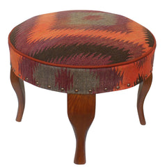 handmade Traditional Victorianot Rust Blue Hand-made ROUND JAQUARD area rug  23'' x 23'' x 18''