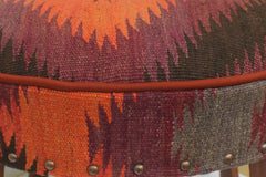 handmade Traditional Victorianot Rust Blue Hand-made ROUND JAQUARD area rug  23'' x 23'' x 18''