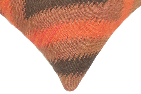 handmade Tribal Turkish Antique Rust Black Hand-Woven SQUARE 100% WOOL pillow