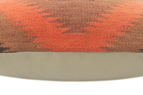 handmade Tribal Turkish Antique Rust Black Hand-Woven SQUARE 100% WOOL pillow