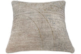 handmade Vintage Pillow Gray Blue Hand-Woven SQUARE 100% WOOL Vintage Pillow