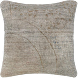 handmade Vintage Pillow Gray Blue Hand-Woven SQUARE 100% WOOL Vintage Pillow