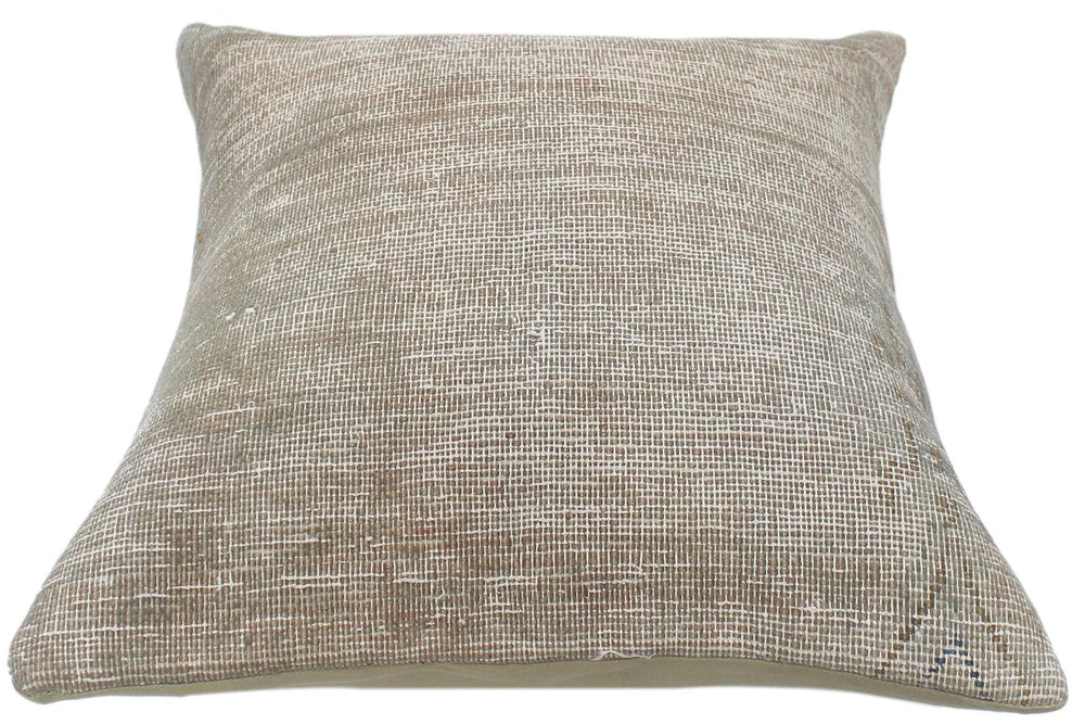 handmade Vintage Pillow Gray Brown Hand-Woven SQUARE 100% WOOL Vintage Pillow