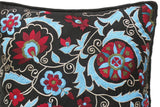 handmade Pillow Black Red Handmade square embroided silk pillow