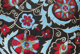 handmade Pillow Black Red Handmade square embroided silk pillow