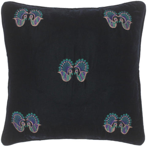 handmade  Pillow Green Blue Hand-Woven SQUARE VELVET EMBR pillow