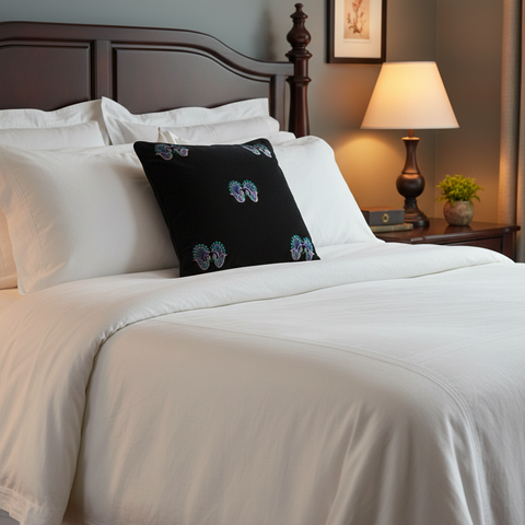 Bohemian Ha Hand Embroidered Italian Velvet Pillow