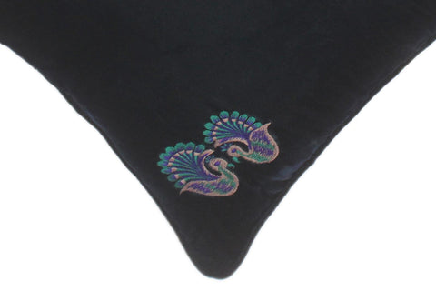 handmade  Pillow Green Blue Hand-Woven SQUARE VELVET EMBR pillow