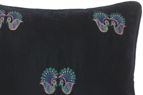 handmade  Pillow Green Blue Hand-Woven SQUARE VELVET EMBR pillow