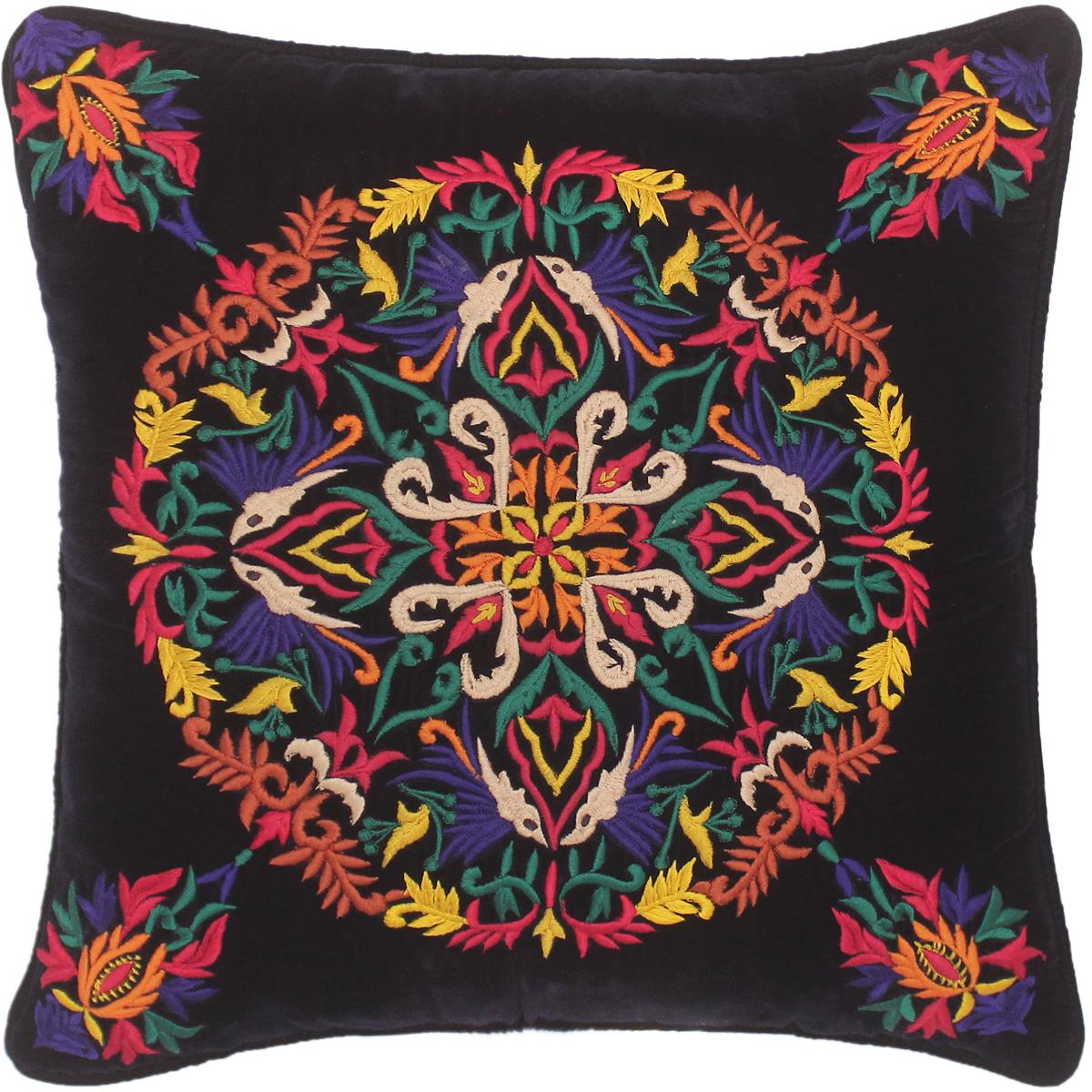 handmade  Pillow Blue Red Hand-Woven SQUARE VELVET EMBR pillow