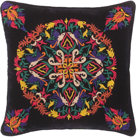 handmade  Pillow Blue Red Hand-Woven SQUARE VELVET EMBR pillow