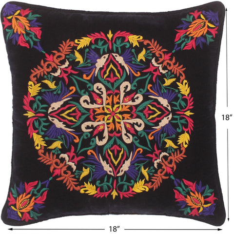 handmade  Pillow Blue Red Hand-Woven SQUARE VELVET EMBR pillow