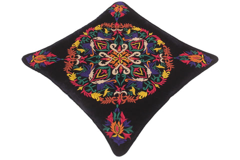 handmade  Pillow Blue Red Hand-Woven SQUARE VELVET EMBR pillow